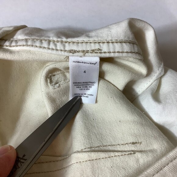 Unsubscribed High Waisted Cuffed Desert Pleat Front Short In Natural NWT 4 - Picture 5 of 6